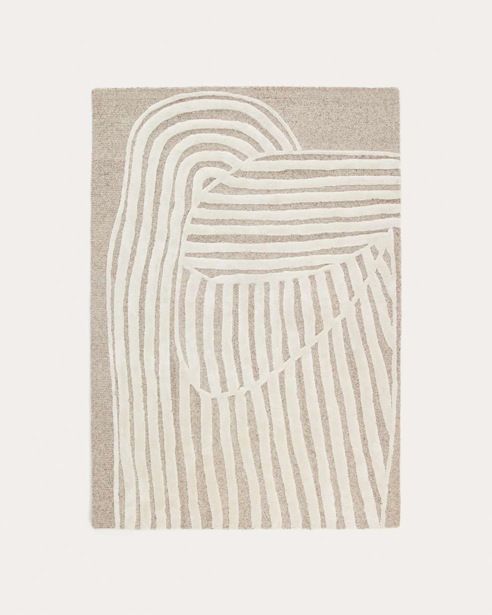 Tapis Colire en laine et viscose beige 160 x 230 cm
