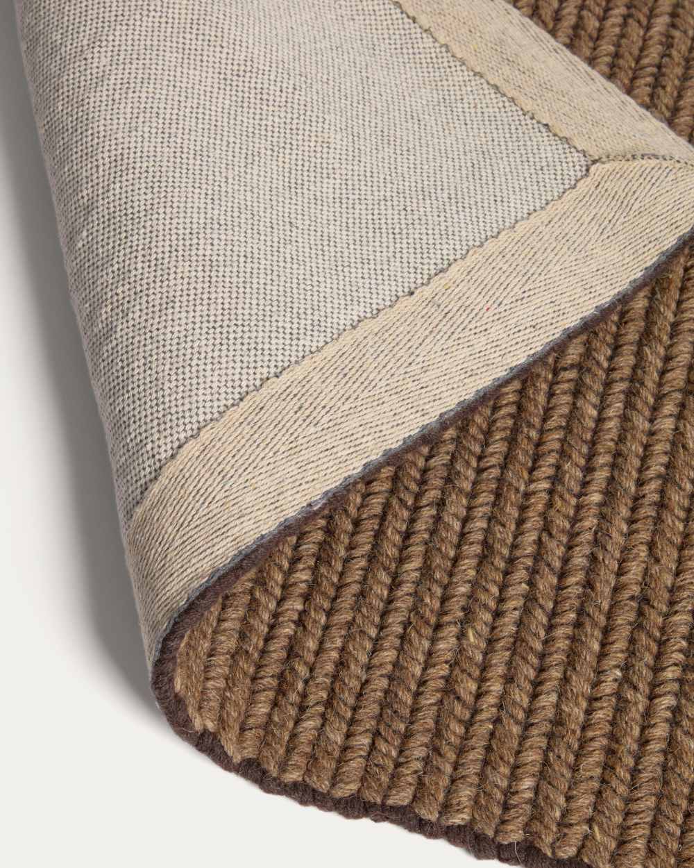 Tapis Imerna en mélange de laine marron 200 x 300 cm - view 5